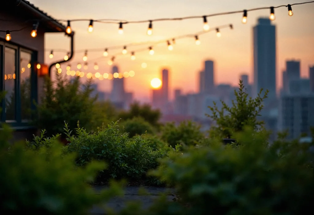 انواع نورپردازی روف گاردن