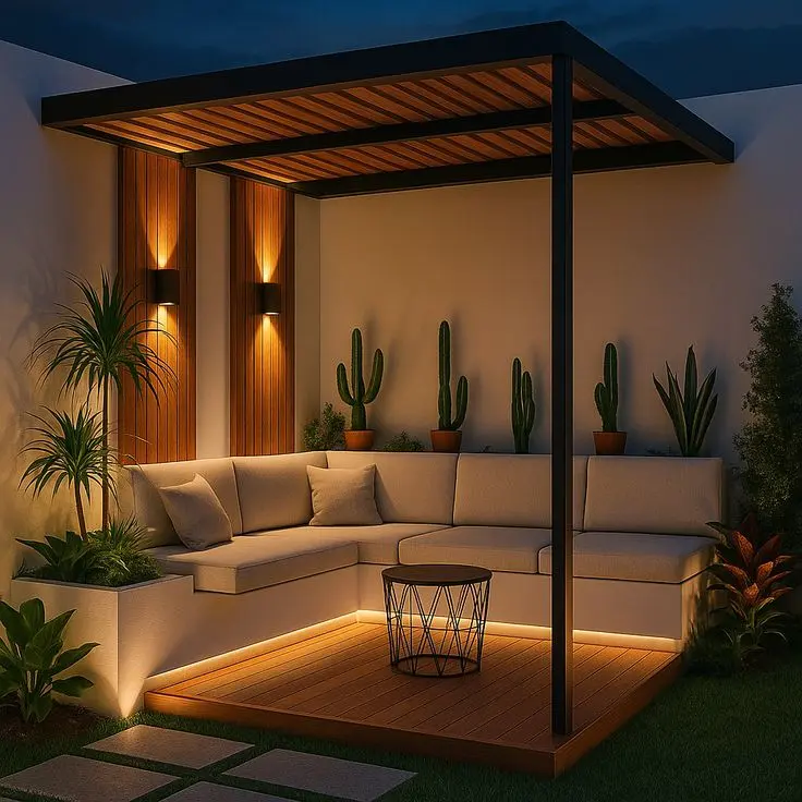 نورپردازی آلاچیق روف گاردن