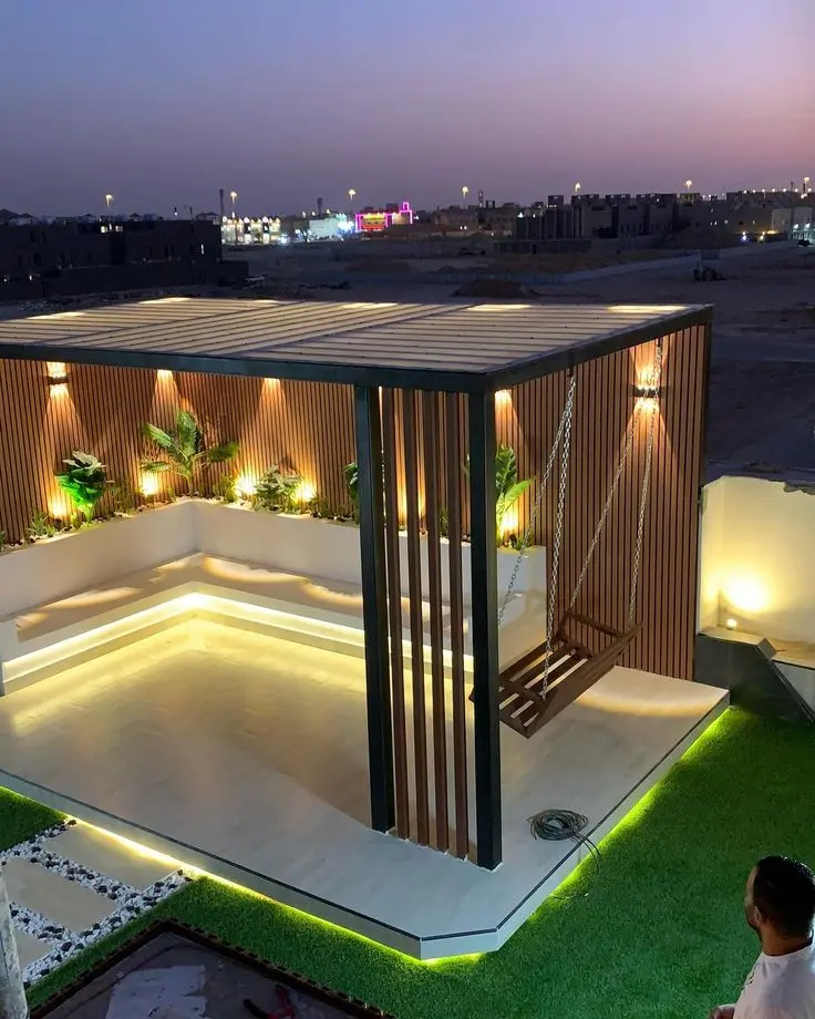 نورپردازی آلاچیق روف گاردن